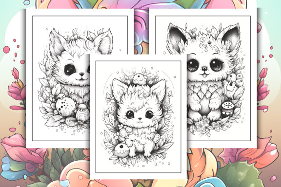 Fantasy Kawaii Creature Coloring Book
