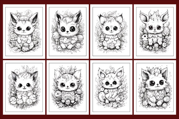 Fantasy Kawaii Creature Coloring Book