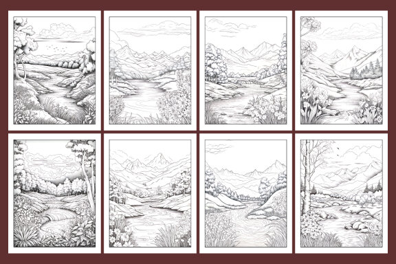 Relaxing Landscapes Coloring Pages