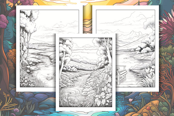 Relaxing Landscapes Coloring Pages