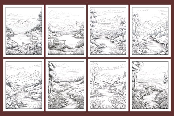 Relaxing Landscapes Coloring Pages