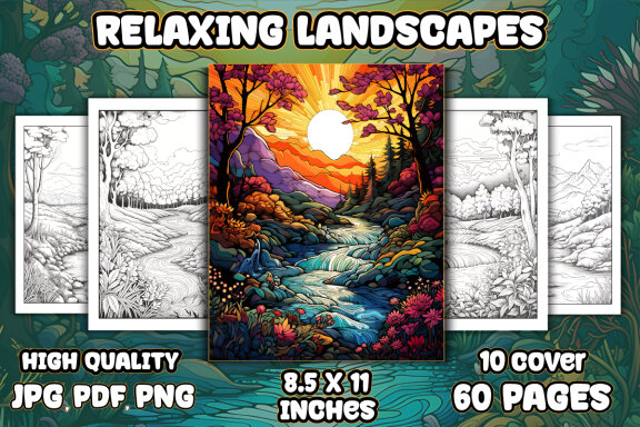 Relaxing Landscapes Coloring Pages