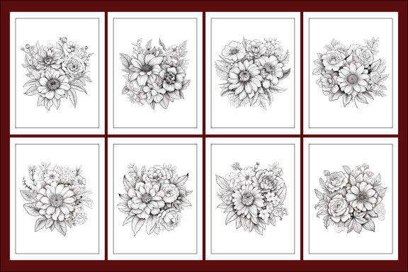 Beautiful Flower Coloring Pages for KDP