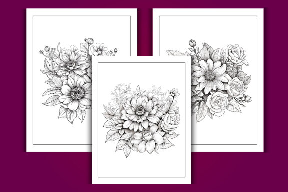 Beautiful Flower Coloring Pages for KDP