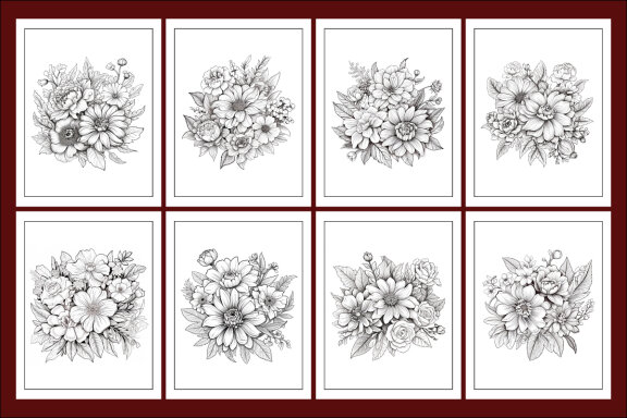 Beautiful Flower Coloring Pages for KDP