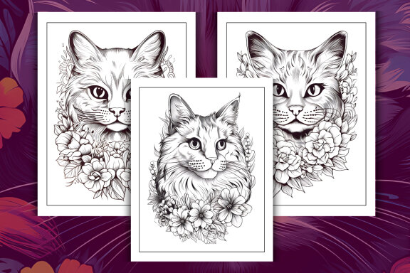 Cat Coloring Pages for Adults and Kids