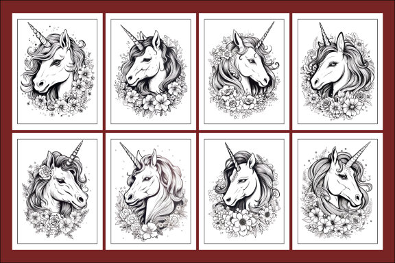Cute Kawaii Unicorn Coloring Pages