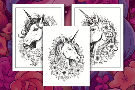 Cute Kawaii Unicorn Coloring Pages