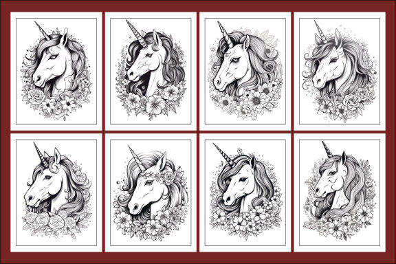Cute Kawaii Unicorn Coloring Pages