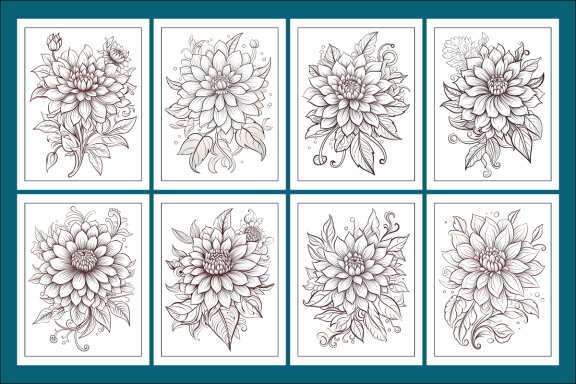 Ethnic Floral Coloring Pages for KDP