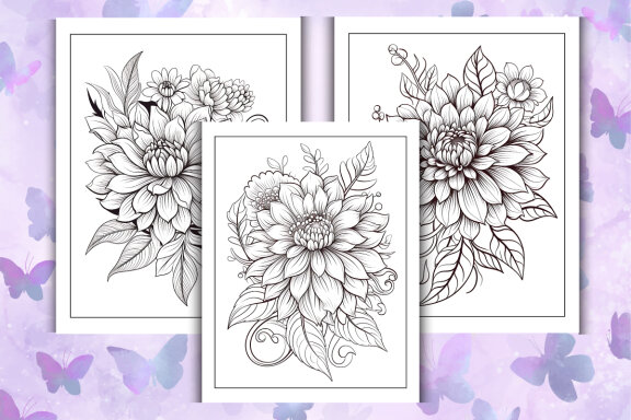Ethnic Floral Coloring Pages for KDP