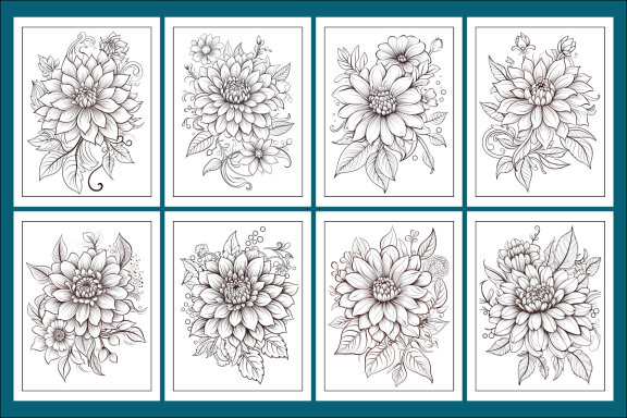 Ethnic Floral Coloring Pages for KDP