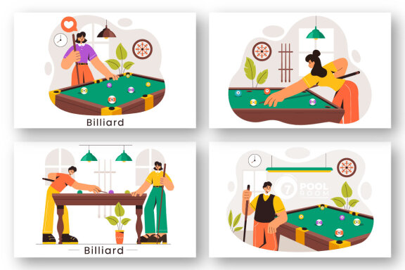9 Billiard Game Illustration