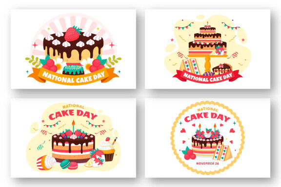 12 National Cake Day Illustration