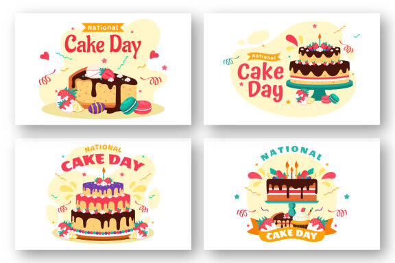 12 National Cake Day Illustration