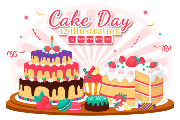 12 National Cake Day Illustration