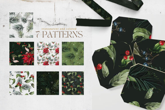 Vintage Christmas Seamless FREE Patterns