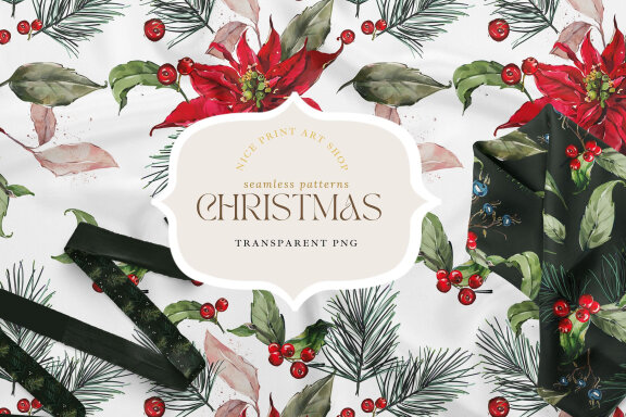 Vintage Christmas Seamless FREE Patterns