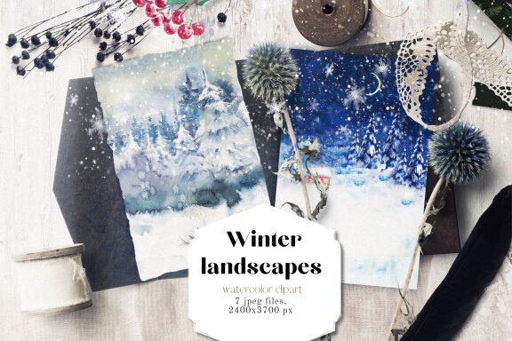 WINTER Watercolor Landscapes
