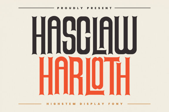Hasclaw Harloth Highstem Display Font