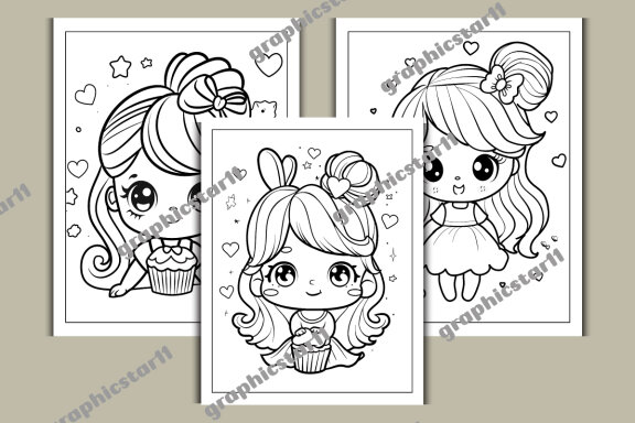 Kawaii Girl Coloring Pages for Kids