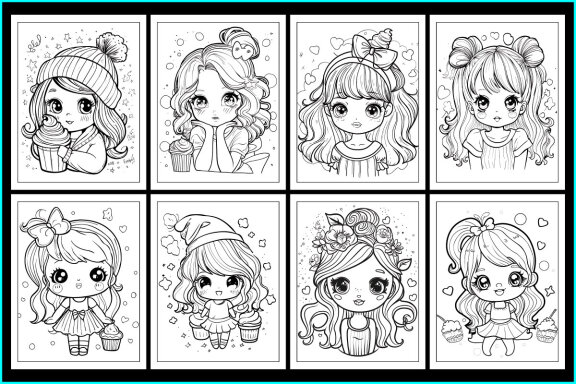 Kawaii Girl Coloring Pages for Kids