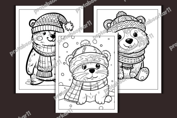 Christmas Animal Coloring Pages