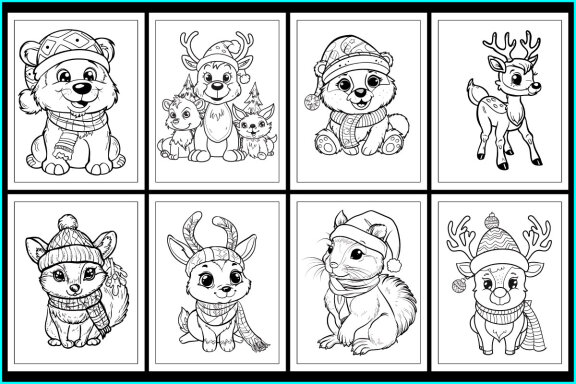 Christmas Animal Coloring Pages
