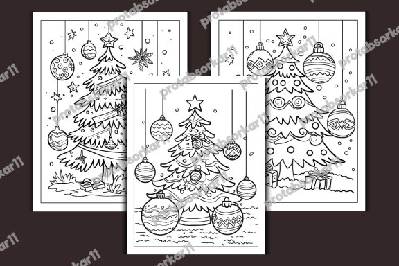 Christmas Ball in Tree Coloring Pages