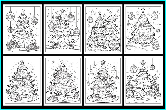 Christmas Ball in Tree Coloring Pages