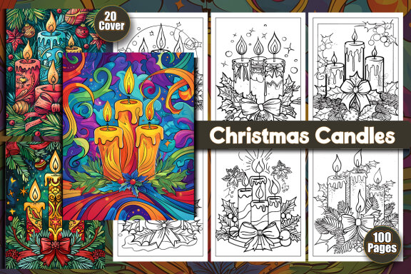 Christmas Candles Coloring Page