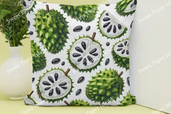 Pack Of 6 Digital Papers - Guanabana Tropical Garden In Watercolor