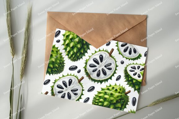 Pack Of 6 Digital Papers - Guanabana Tropical Garden In Watercolor
