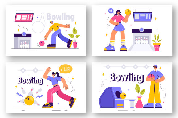 13 Bowling Game Illustration