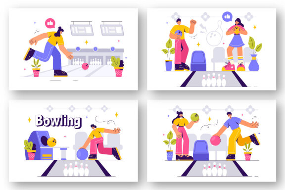 13 Bowling Game Illustration