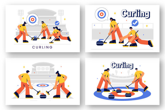 9 Curling Sport Illustration
