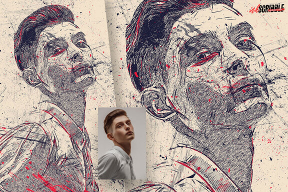 Ink Scribble Photoshop Action