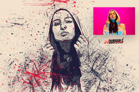 Ink Scribble Photoshop Action