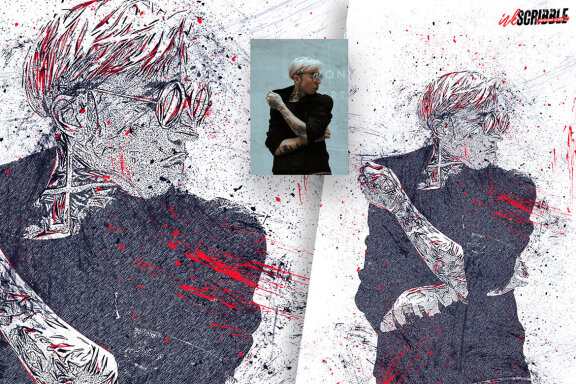 Ink Scribble Photoshop Action