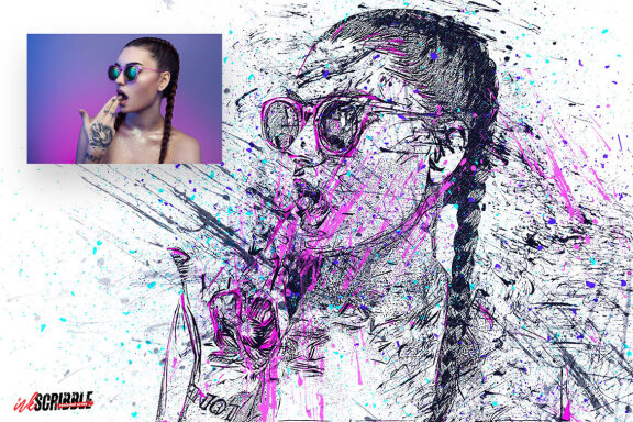Ink Scribble Photoshop Action