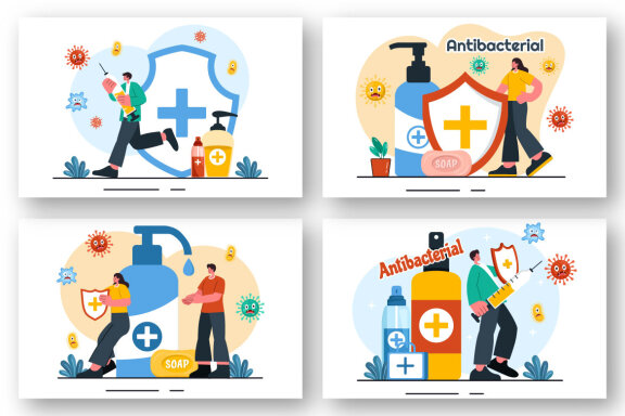 9 Antibacterial Vector Illustration