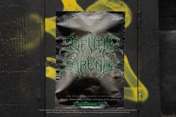 Asunder | Death Metal Font