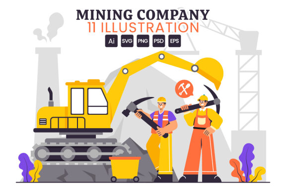 11 Mining Company Illustration
