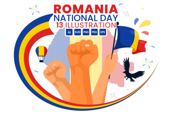 13 Romania National Day Illustration