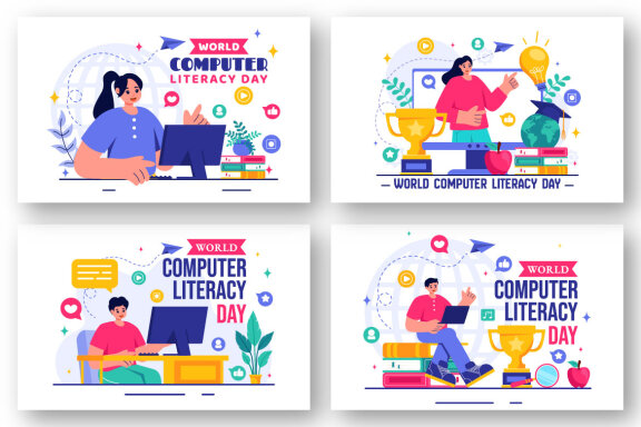 12 World Computer Literacy Day Illustration