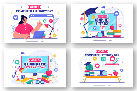 12 World Computer Literacy Day Illustration