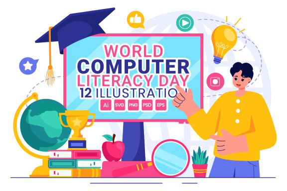 12 World Computer Literacy Day Illustration