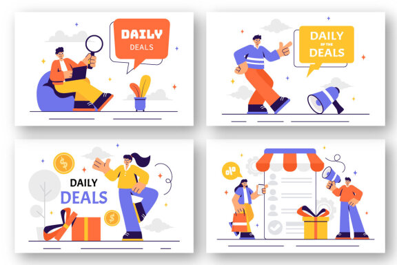11 Daily Deals FREE Illustrations