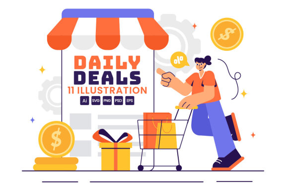 11 Daily Deals FREE Illustrations