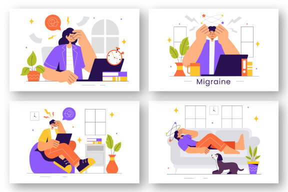 9 Headache and Migraine Illustration